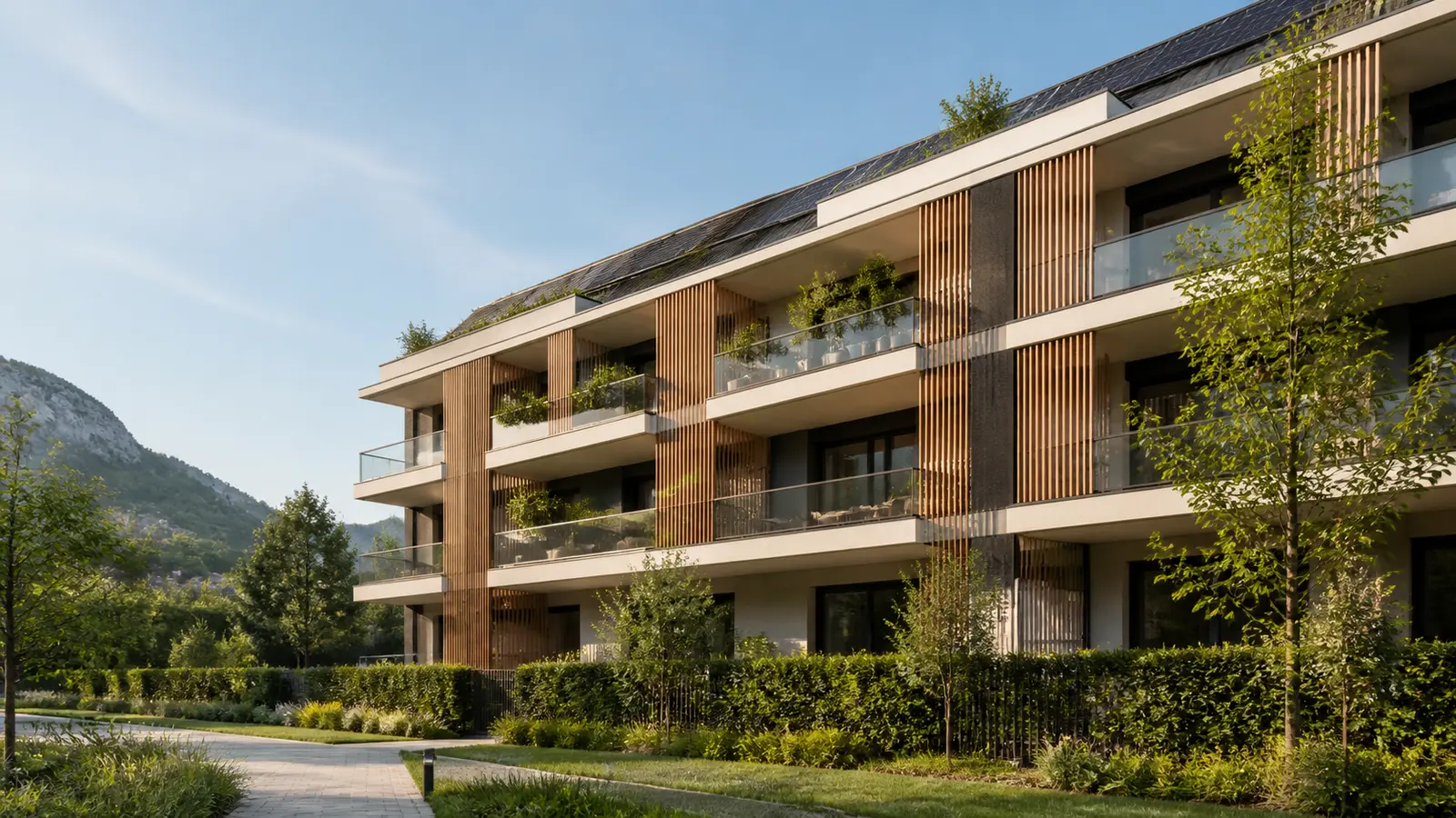 Edificio residenziale contemporaneo progettato per l’efficienza energetica