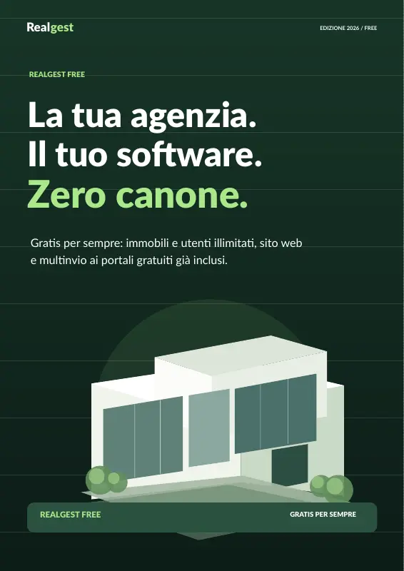 Copertina della scheda Realgest FREE 2026: la tua agenzia, il tuo software, zero canone.