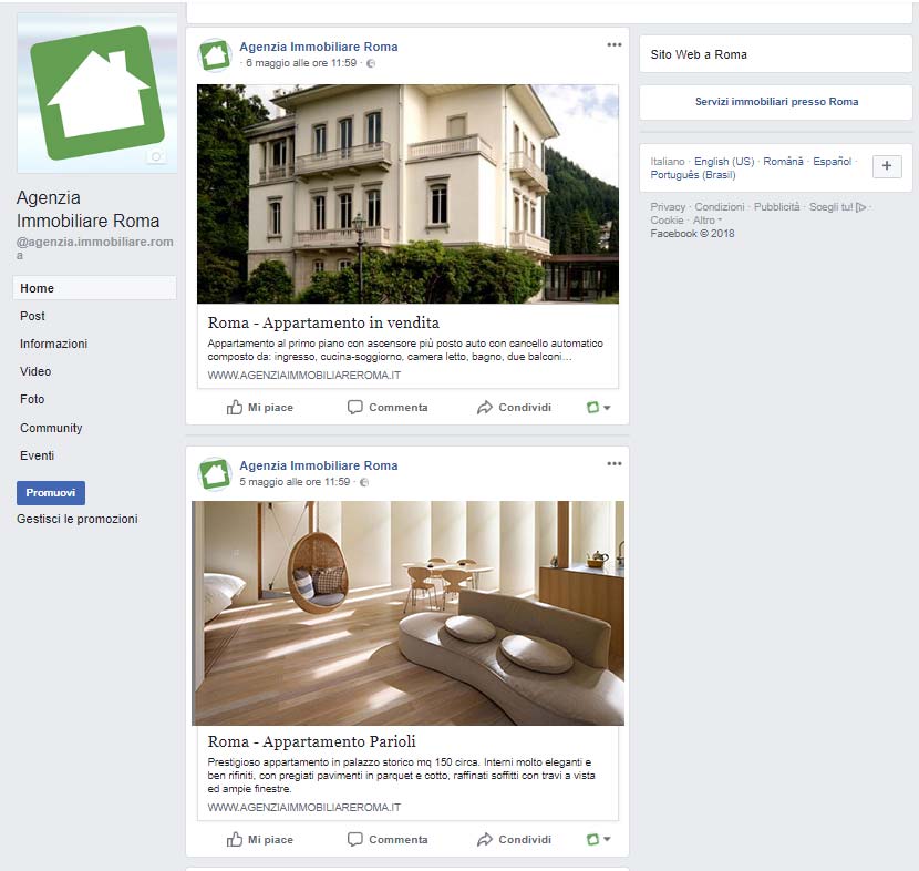 Pubblicazione Annunci su Pagina Facebook