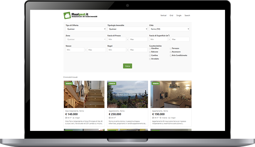 Griglia di  immobili - Realgest for WordPress