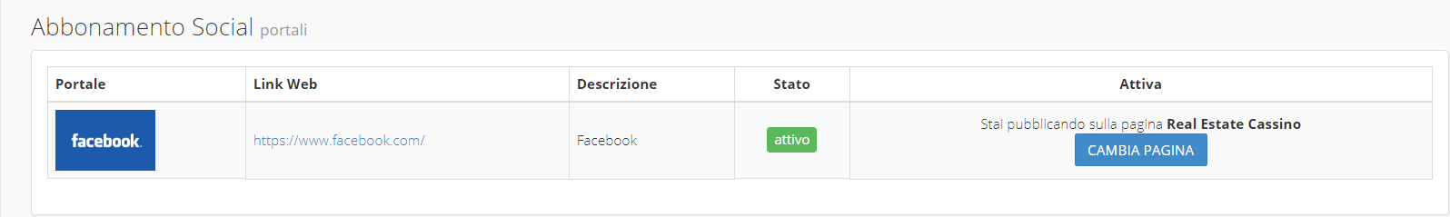 Attivazione Pagina Facebook